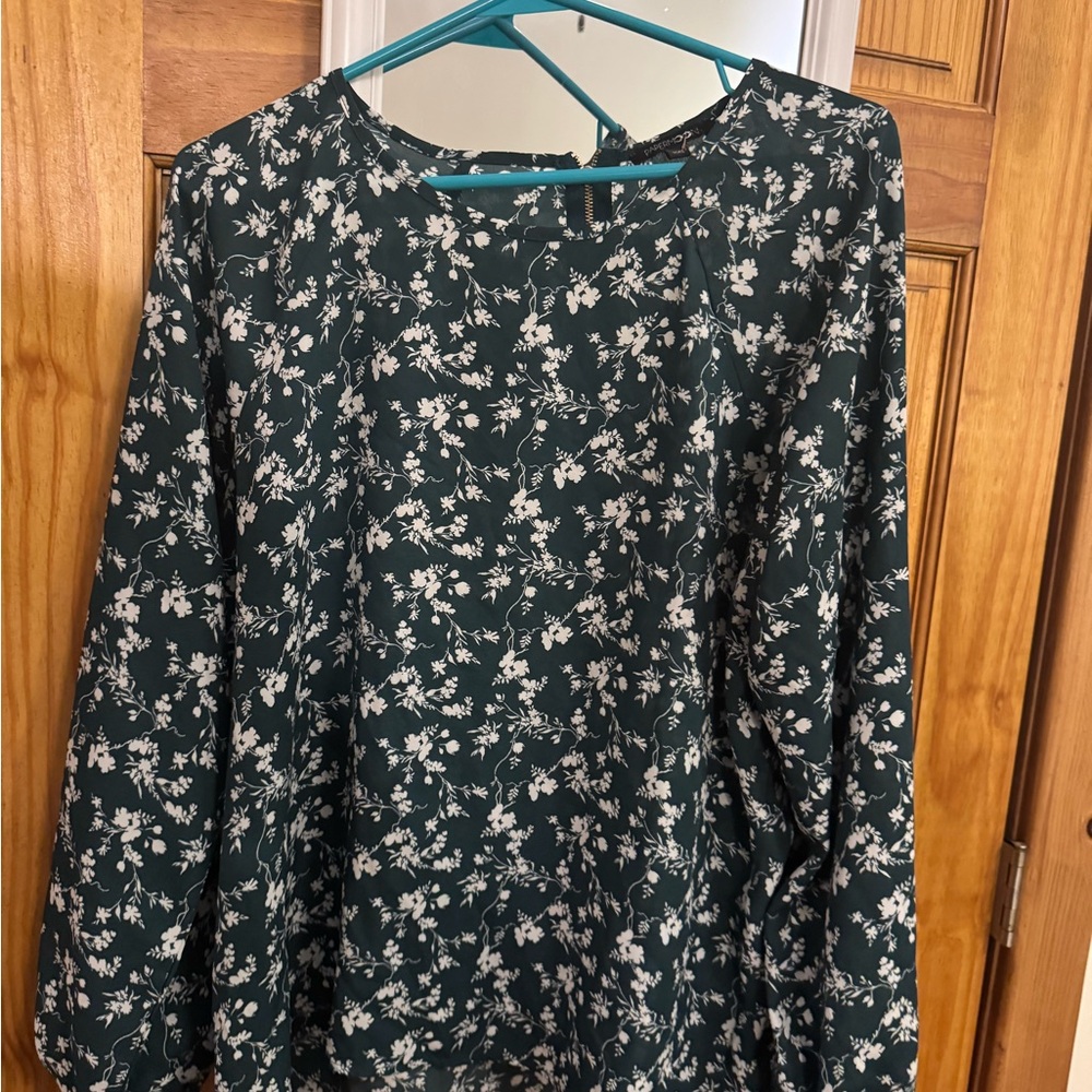 Papermoon Dark Green Floral Blouse